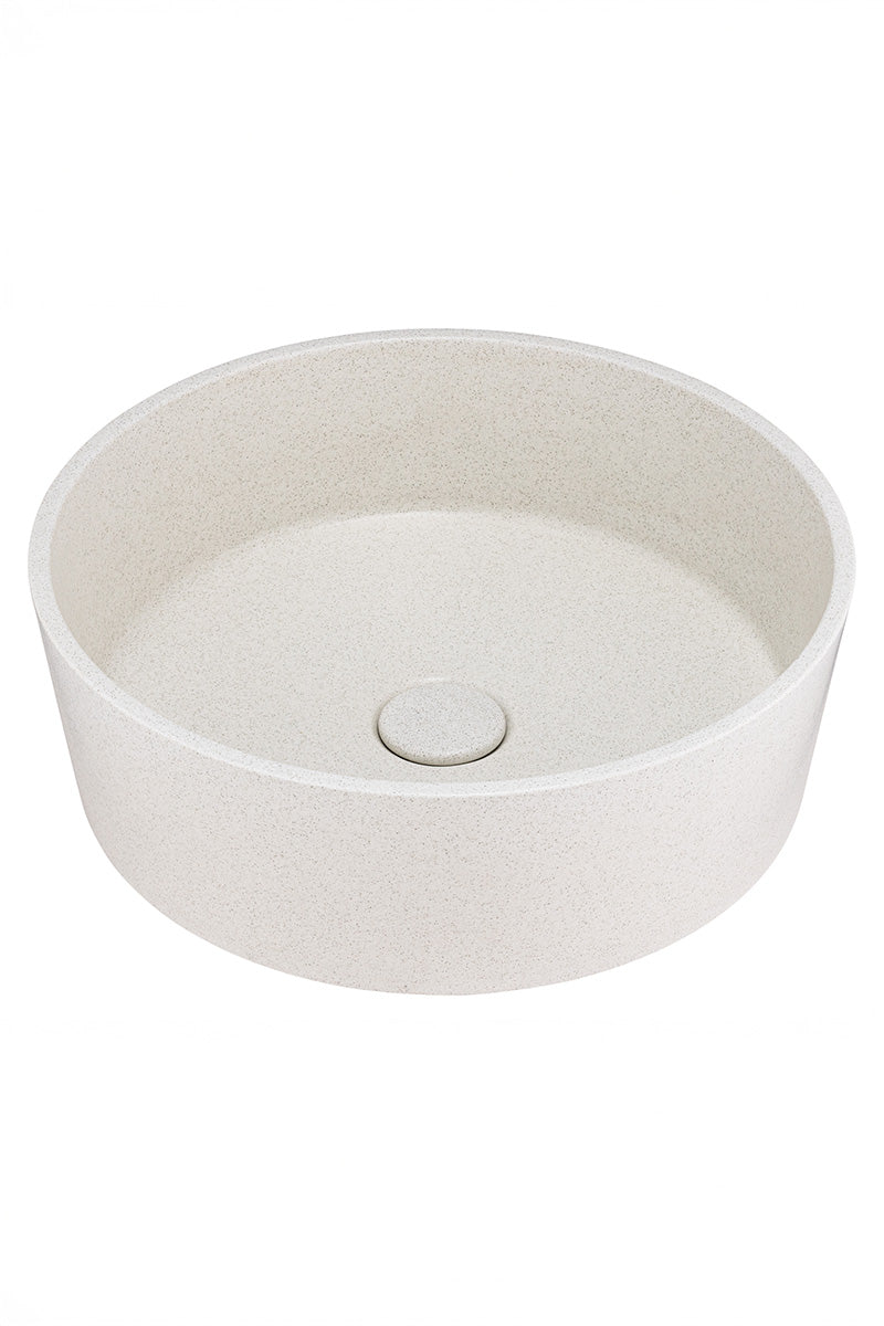 vasque à poser beige ronde 