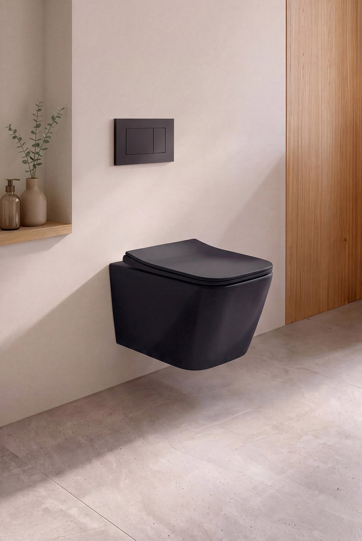 WC suspendu rectangulaire noir