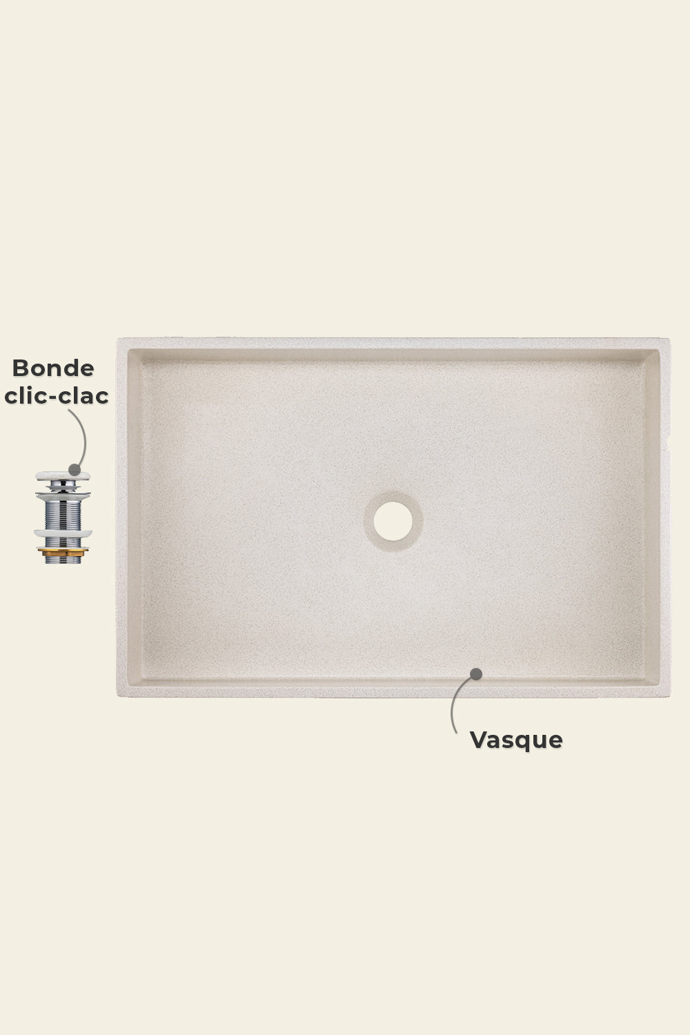 vasque à poser rectangulaire