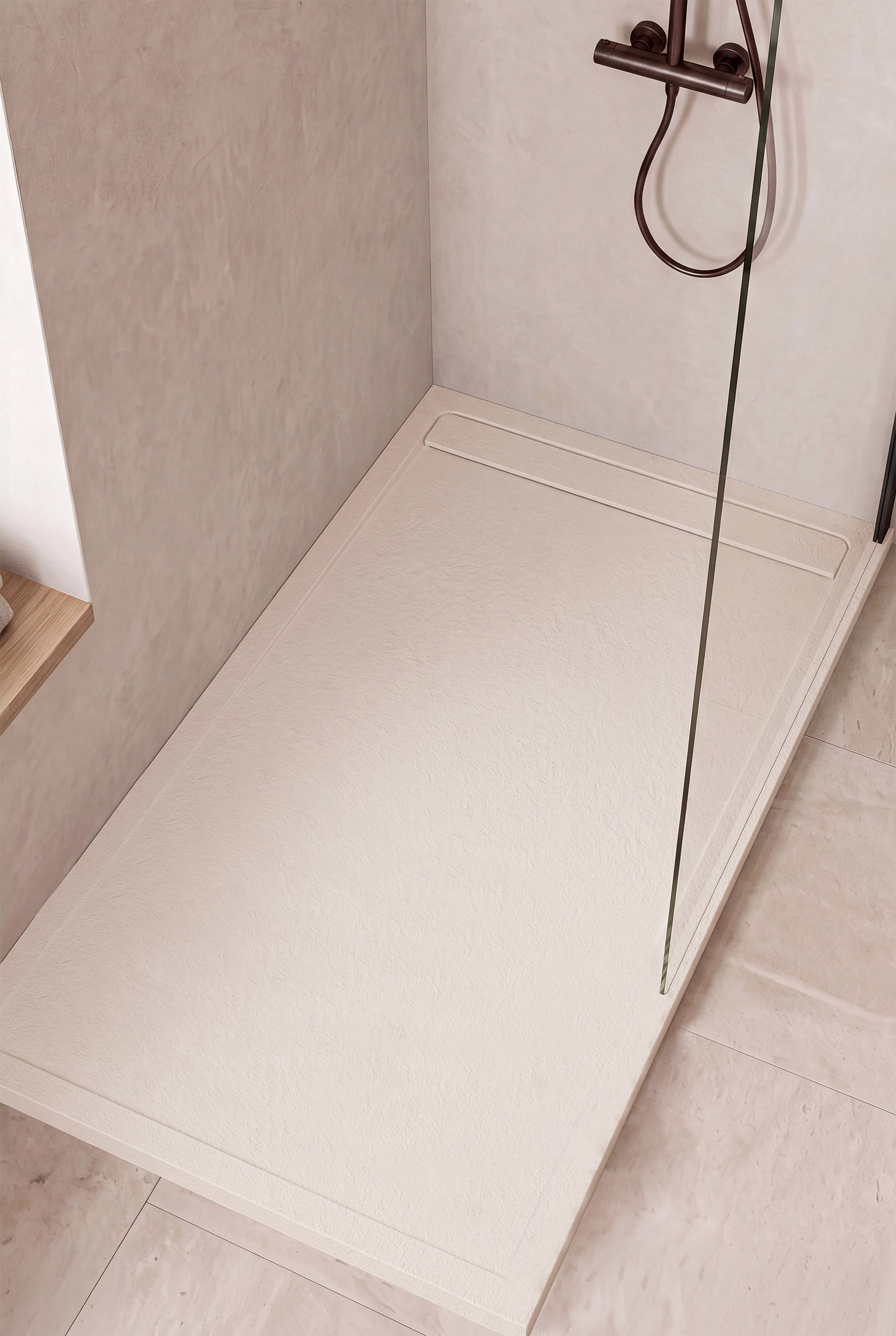 Receveur de douche sable en résine 90x140 cm