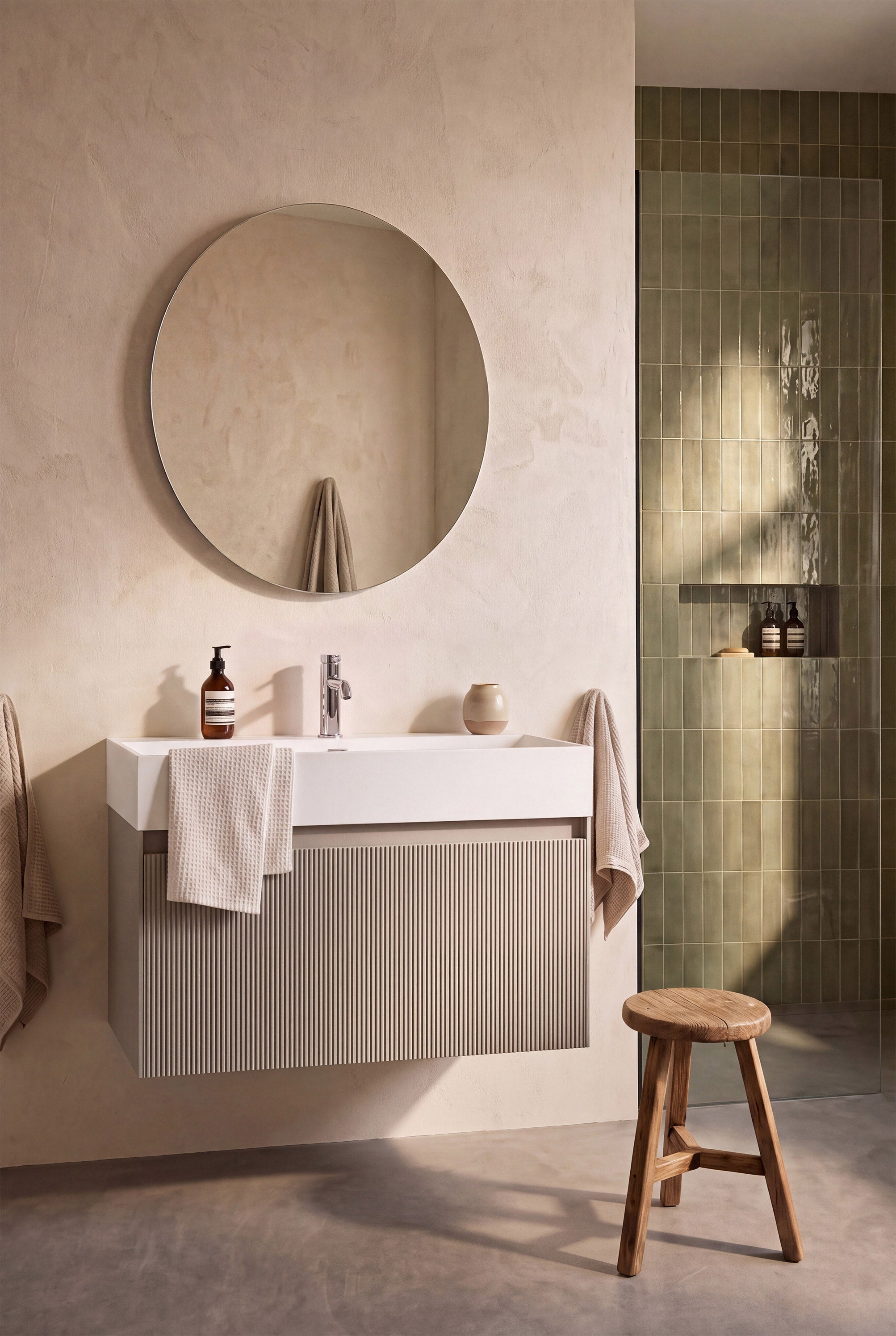 Meuble de salle de bain couleur gris 80 cm