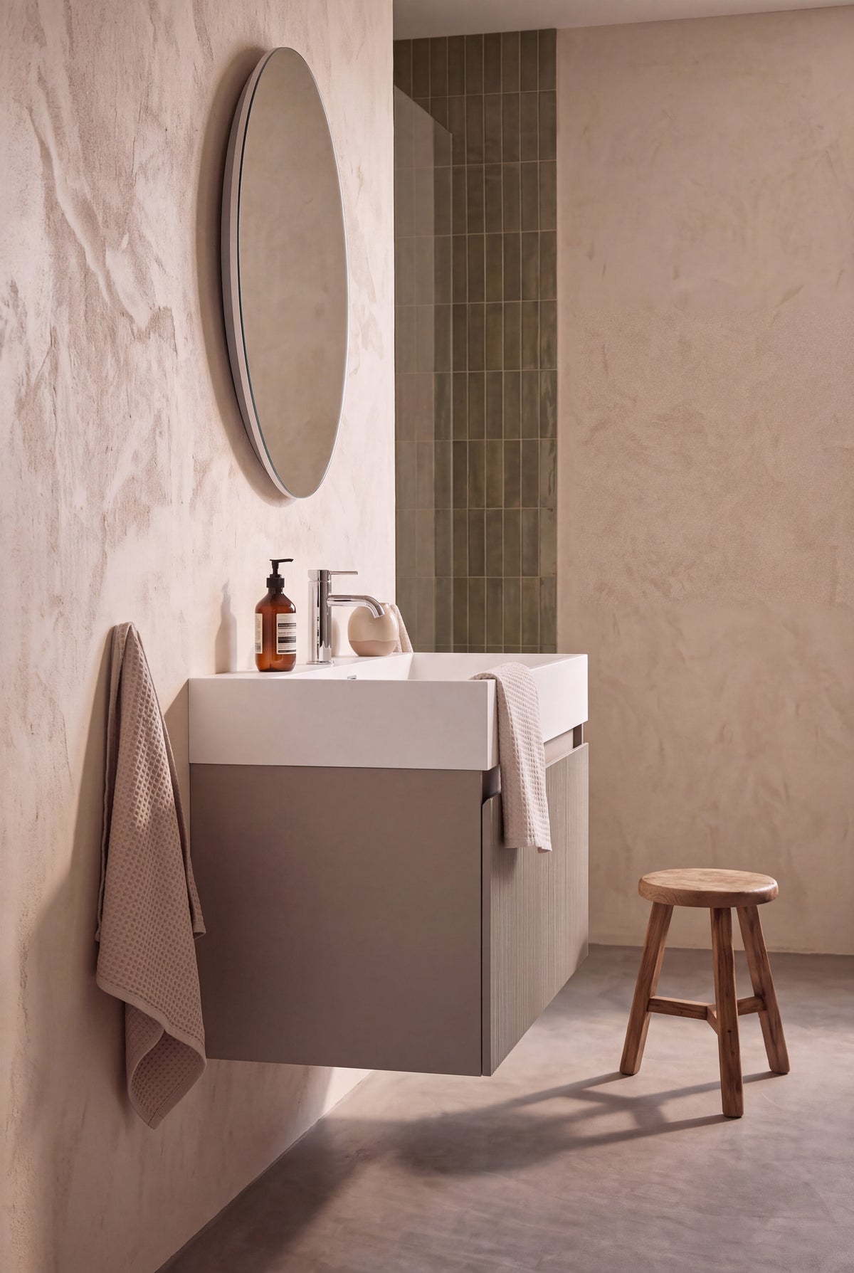 Meuble de salle de bain couleur gris 80 cm