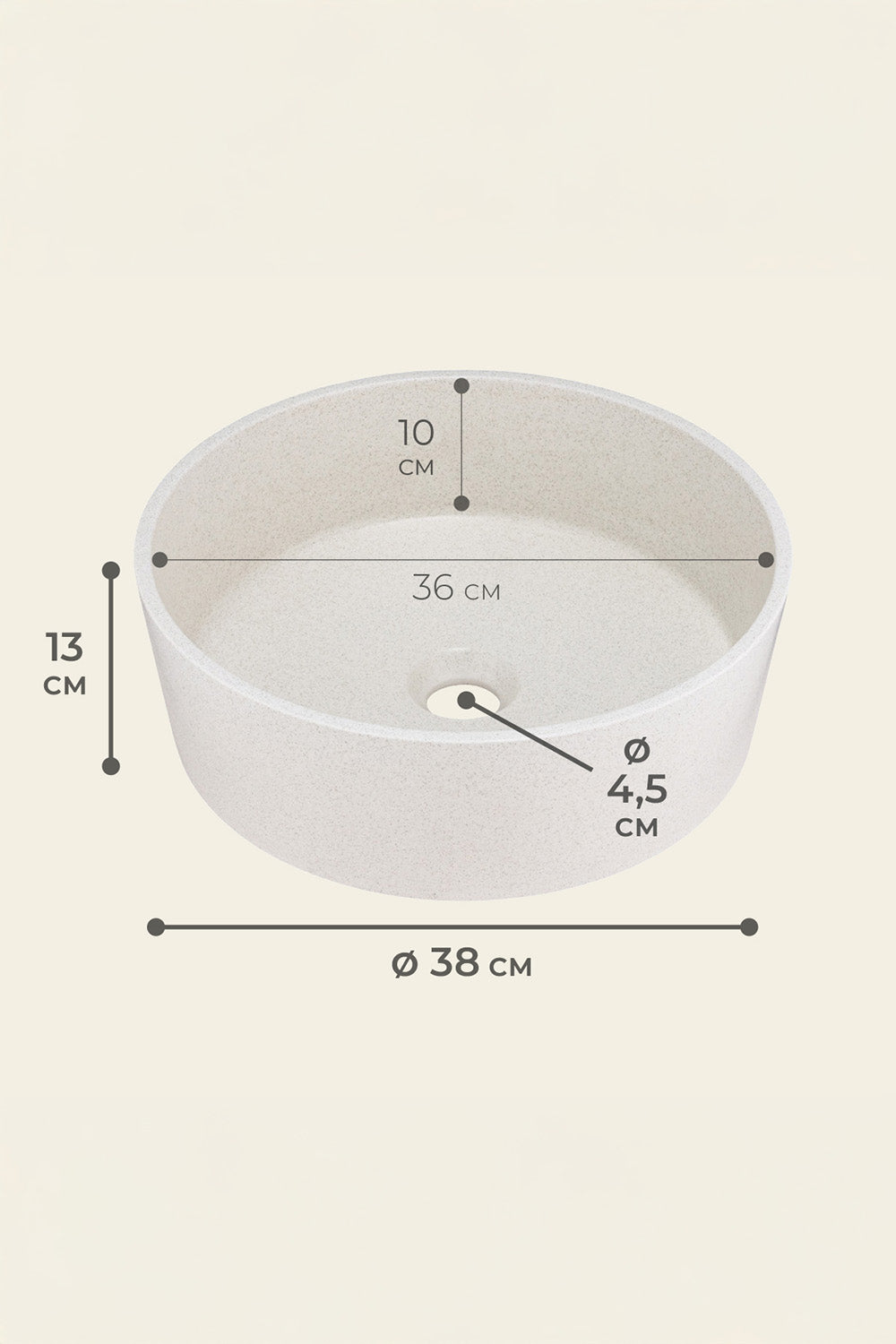 vasque à poser beige ronde 
