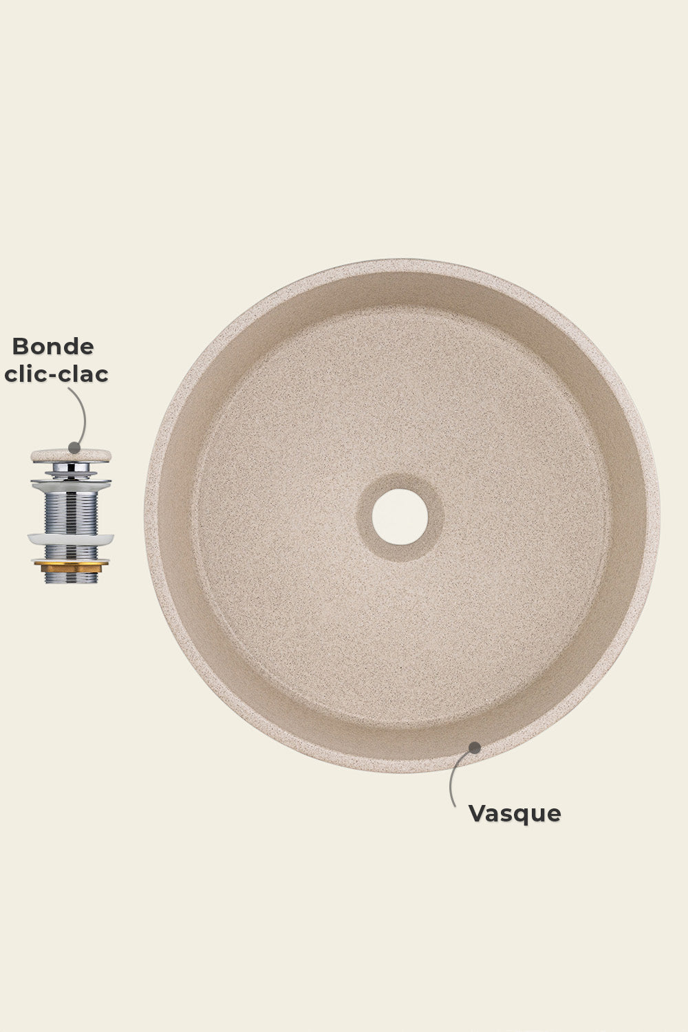 vasque à poser ronde cappuccino